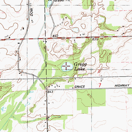Topographic Map of Gregg Lake, MI