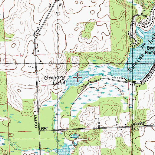 Topographic Map of Gregory Lake, MI