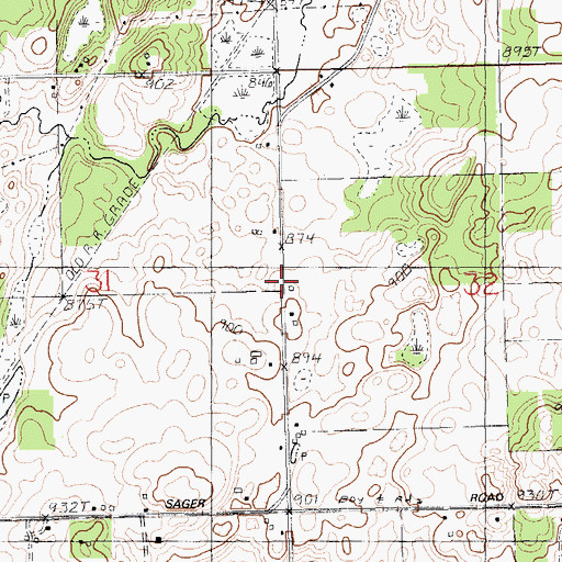 Topographic Map of Gregory School, MI