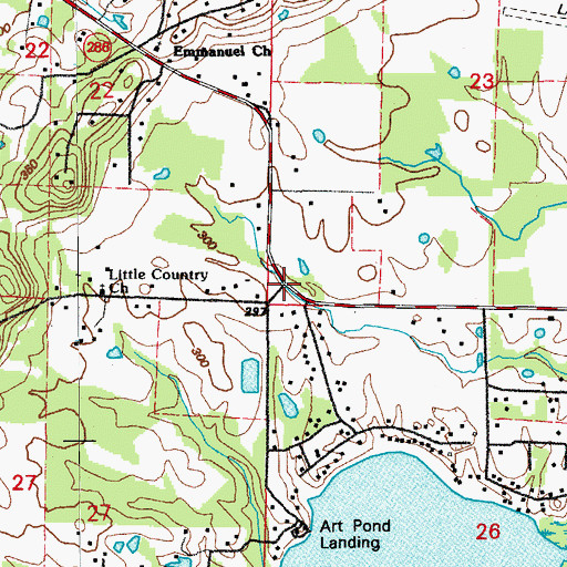 Topographic Map of Brazears Store (historical), AR