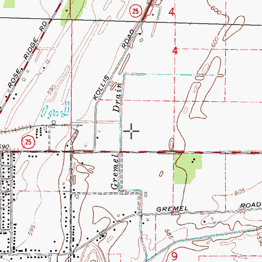 Topographic Map of Gremel Drain, MI