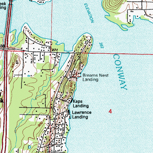 Topographic Map of Bream Nest Landing, AR