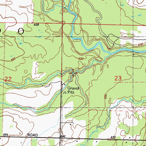 Topographic Map of Grey Creek, MI