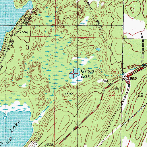 Topographic Map of Greig Lake, MI