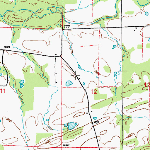 Topographic Map of Bristol (historical), AR