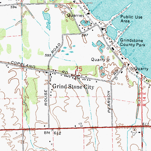 Topographic Map of Grind Stone City, MI
