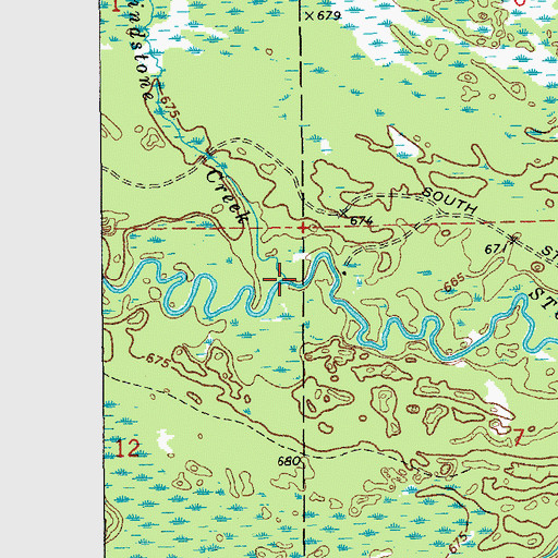 Topographic Map of Grindstone Creek, MI