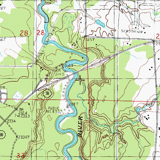 Topographic Map of Gristmill Creek, MI