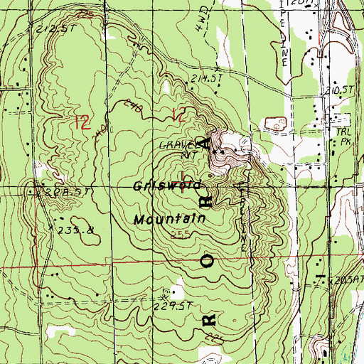 Topographic Map of Griswold Mountain, MI