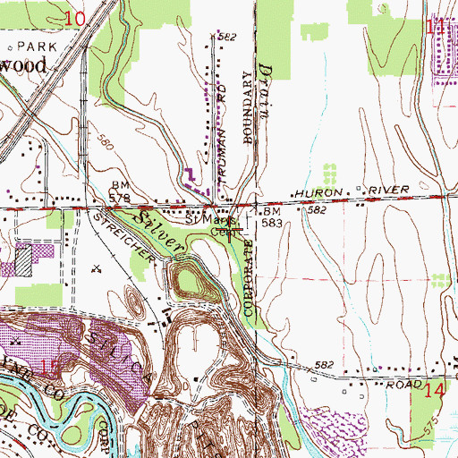 Topographic Map of Groh Drain, MI