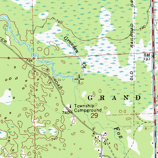 Topographic Map of Gronden Creek, MI