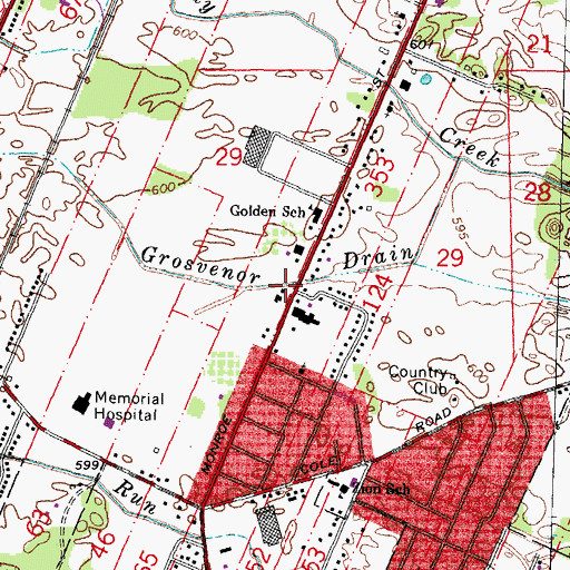 Topographic Map of Grosvenor Drain, MI