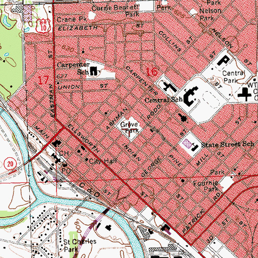 Topographic Map of Grove Park, MI