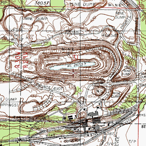 Topographic Map of Groveland Mine, MI