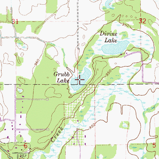 Topographic Map of Grubb Lake, MI