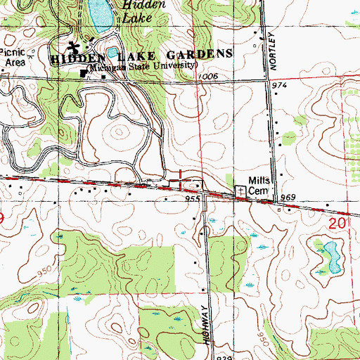 Topographic Map of Grubb School, MI