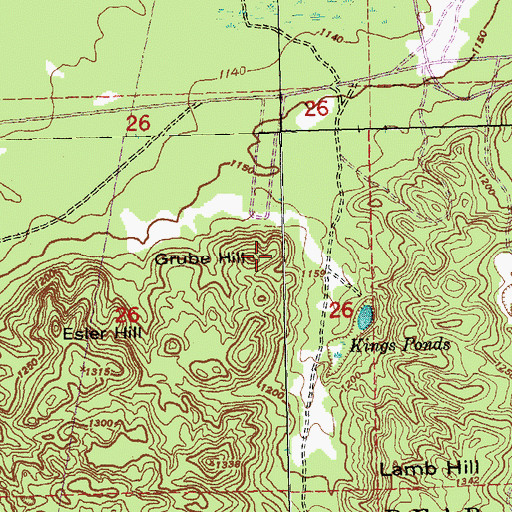 Topographic Map of Grube Hill, MI