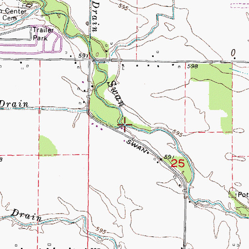 Topographic Map of Grundman Drain, MI