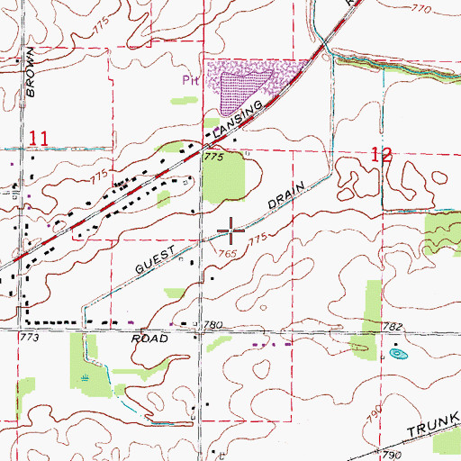 Topographic Map of Guest Drain, MI
