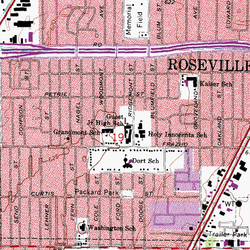 Topographic Map of Guest Junior High School, MI