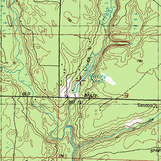 Topographic Map of Guiley Pond, MI
