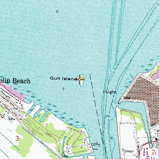 Topographic Map of Gull Island, MI
