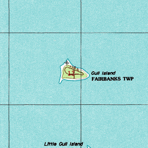 Topographic Map of Gull Island, MI
