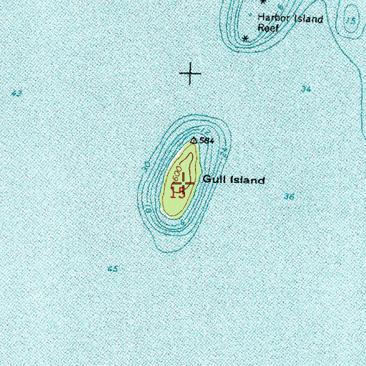 Topographic Map of Gull Island, MI