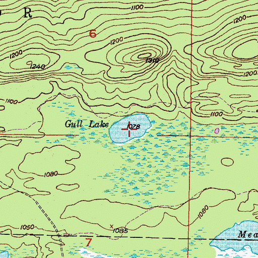 Topographic Map of Gull Lake, MI