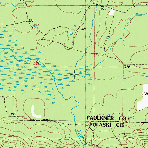 Topographic Map of Caney Creek, AR