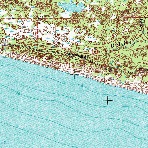 Topographic Map of Gulliver Lake Outlet, MI