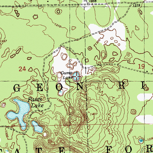 Topographic Map of Gump Lake, MI