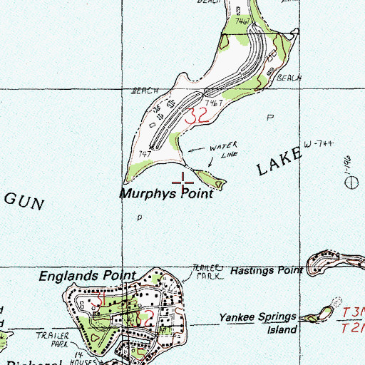 Topographic Map of Gun Lake, MI