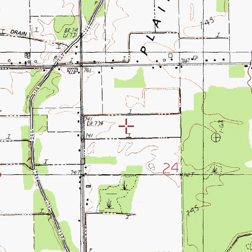 Topographic Map of Gun Plains, MI