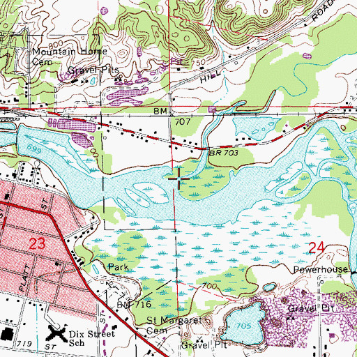 Topographic Map of Gun River, MI