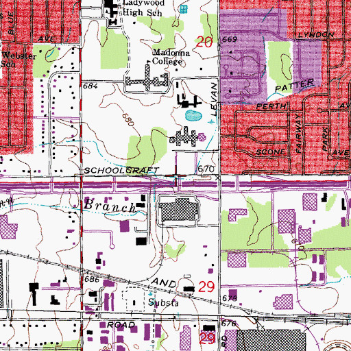 Topographic Map of Gunn Branch, MI