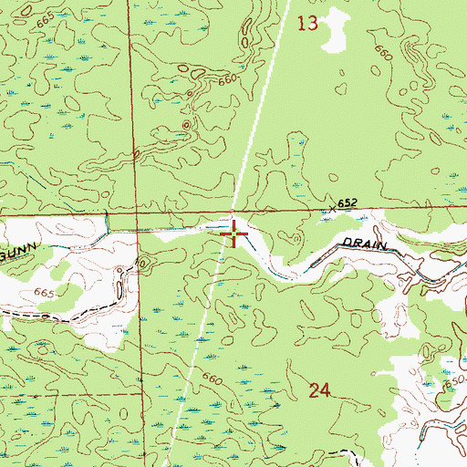 Topographic Map of Gunn Drain, MI