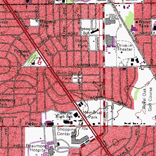 Topographic Map of Gunn-Dyer Park, MI
