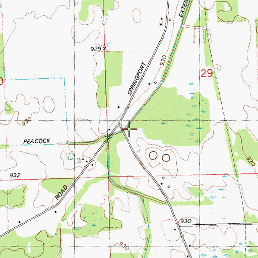Topographic Map of Gurley Lake Drain, MI