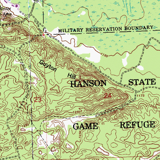 Topographic Map of Guyton Hill, MI