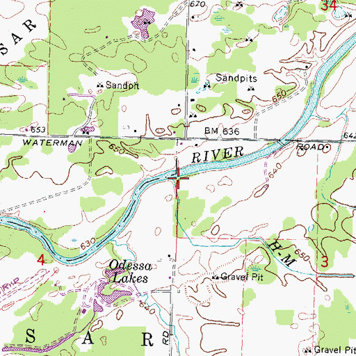 Topographic Map of H-M Drain, MI
