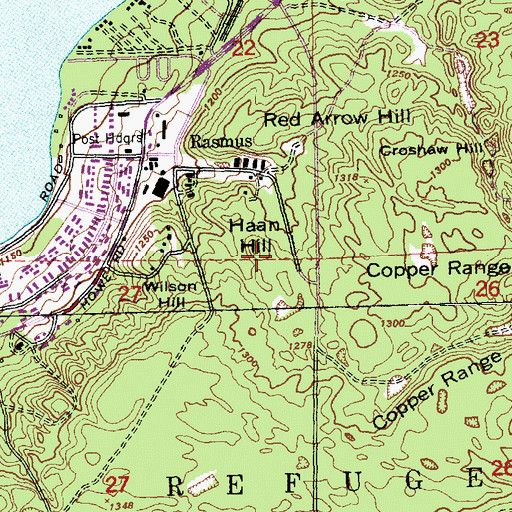 Topographic Map of Haan Hill, MI
