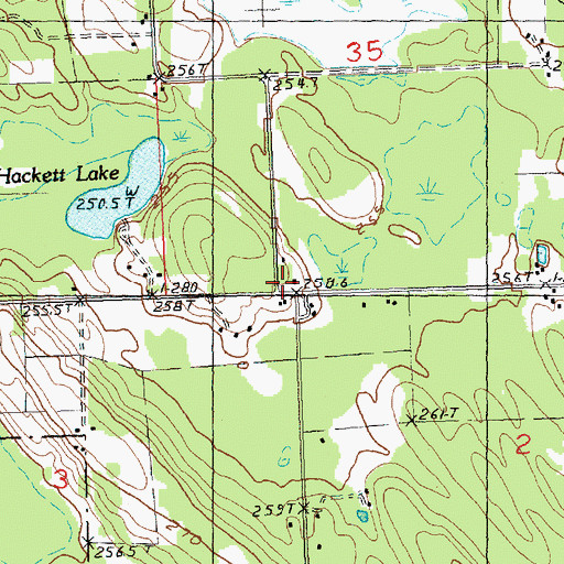 Topographic Map of Hackett Lake School, MI