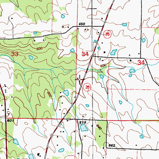 Topographic Map of Chinquapin School (historical), AR