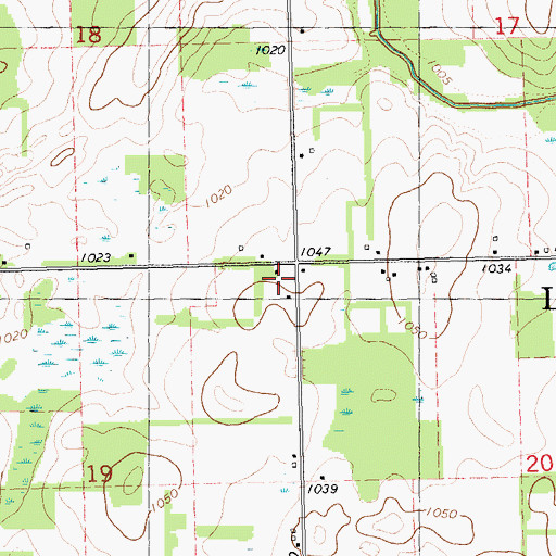 Topographic Map of Hadley Corners School, MI