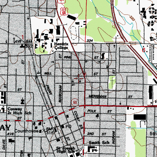 Topographic Map of Christ Temple Holiness Church, AR