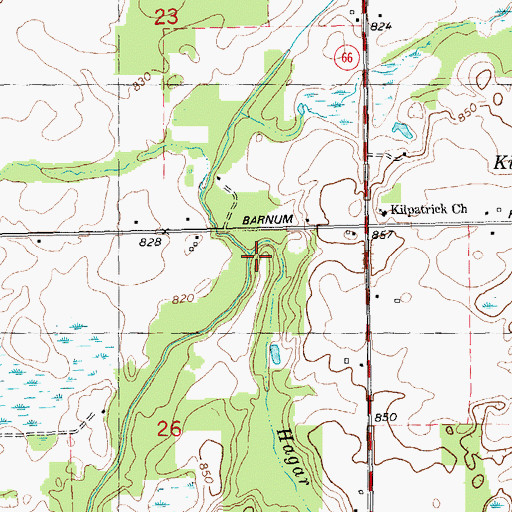 Topographic Map of Hagar Creek, MI