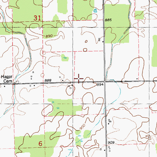 Topographic Map of Hagar School, MI