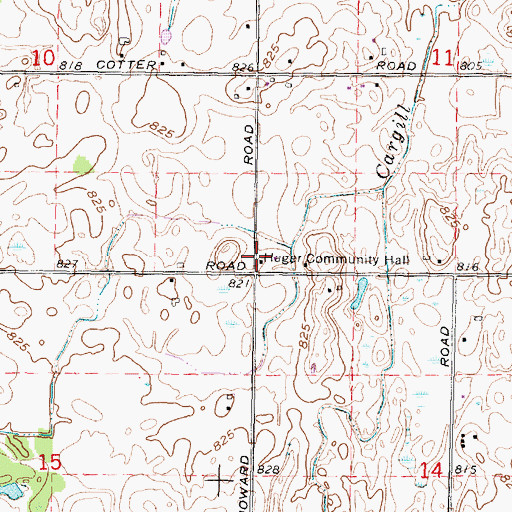 Topographic Map of Hager Community Hall, MI
