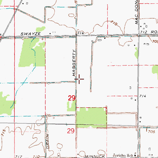 Topographic Map of Haggerty Drain, MI